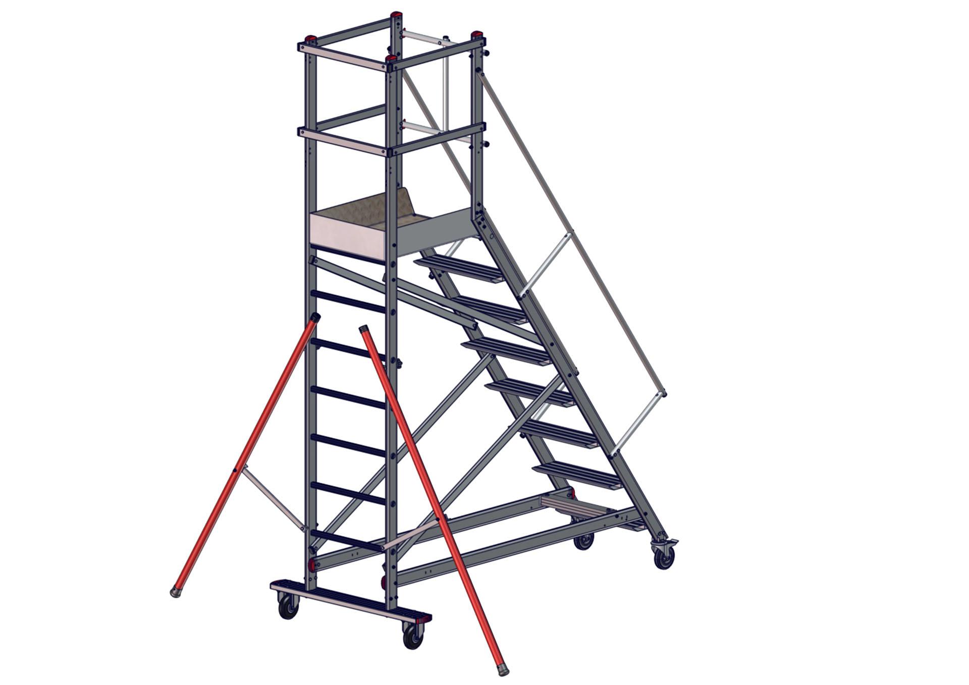 F051050008_EMG_55_8marches_ARRIERE150121 Vue arrière de l'escabeau EMG55 8 marches