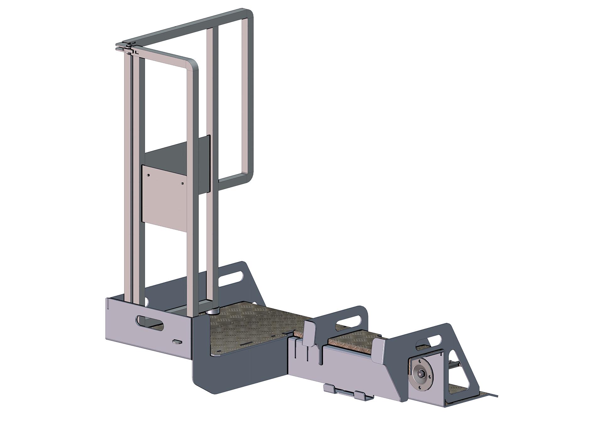 F091110010_Fond_de_fosse_ARRIERE Vue 3D arrière de l'accès fond de fosse