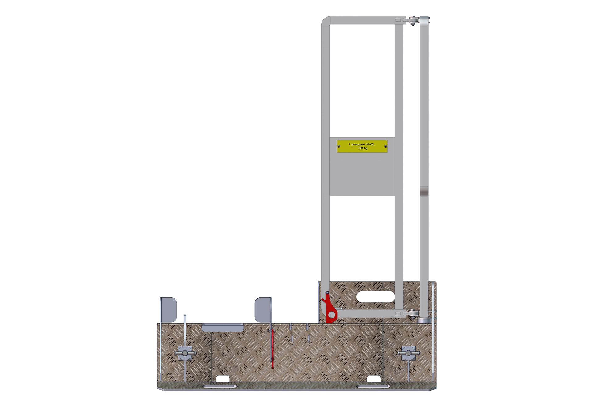 F091110010_Fond_de_fosse_FACE Vue 3D face de l'accès fond de fosse