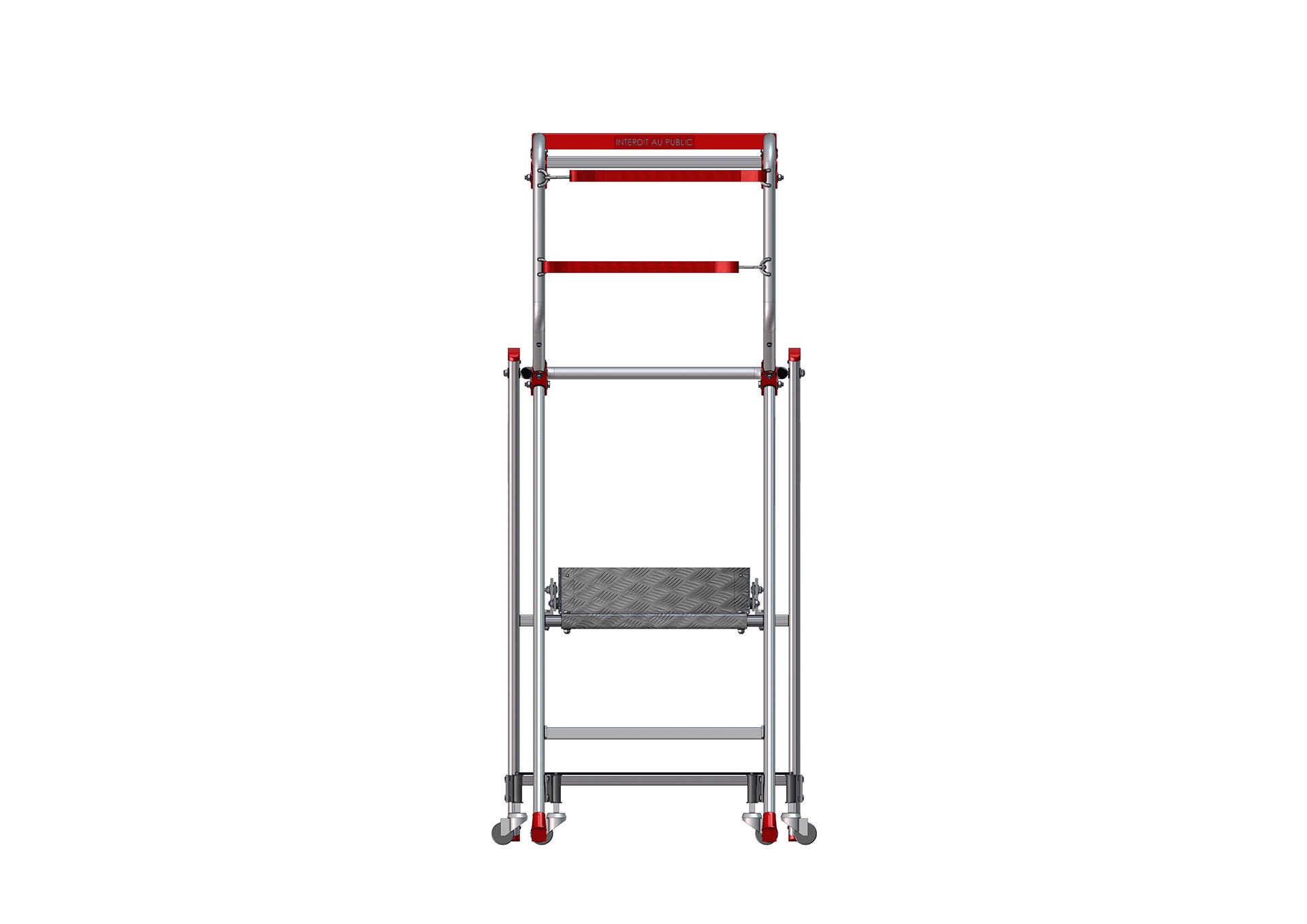 F881700063_EMERA_FACE Vues 3D de face de l'escabeau EMERA