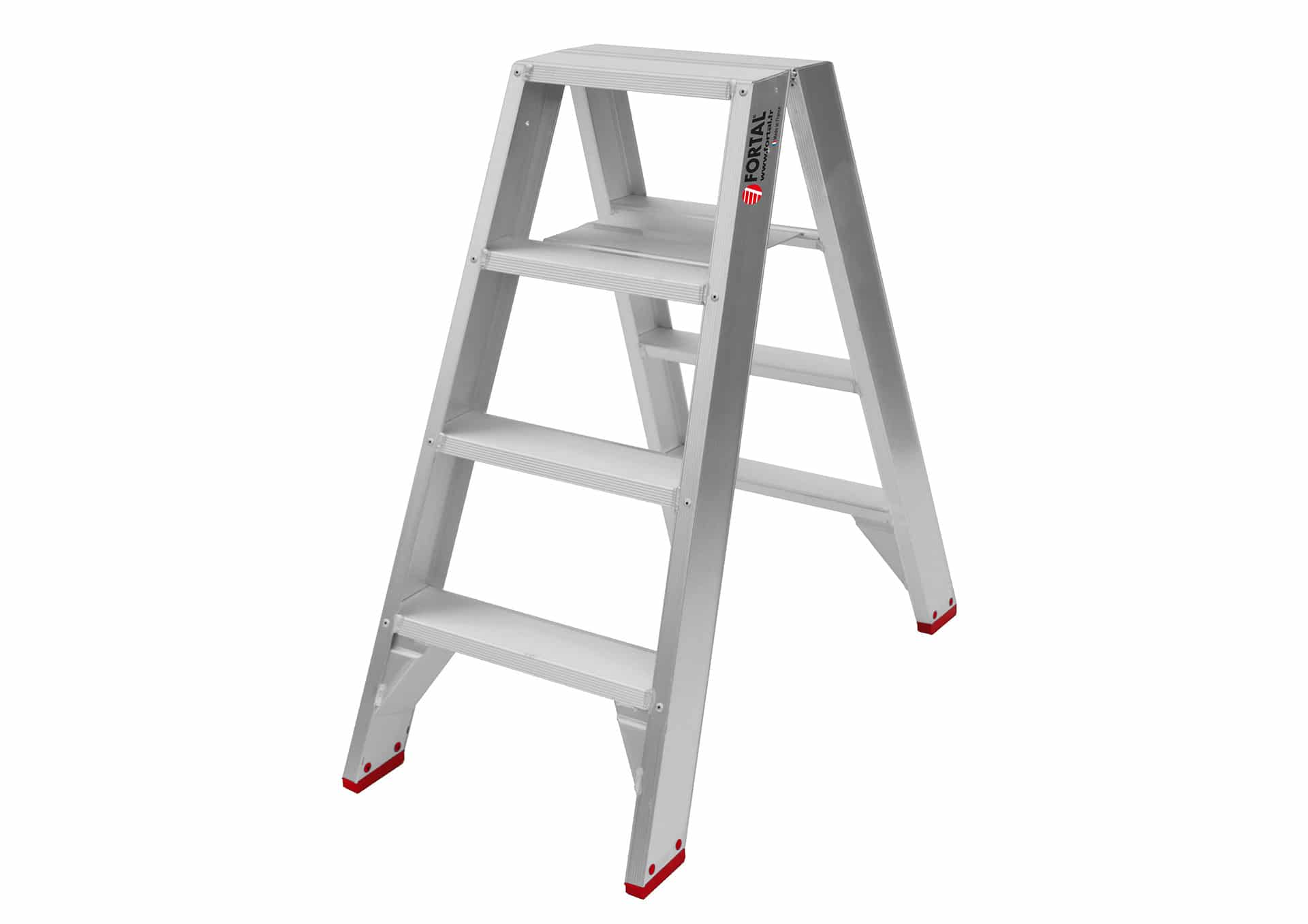 F050870004_Escabeau_fixe_SOLIDE_Double_acces_2x4_marches F050870004 Escabeau fixe SOLIDE Double accès 2x4 marches