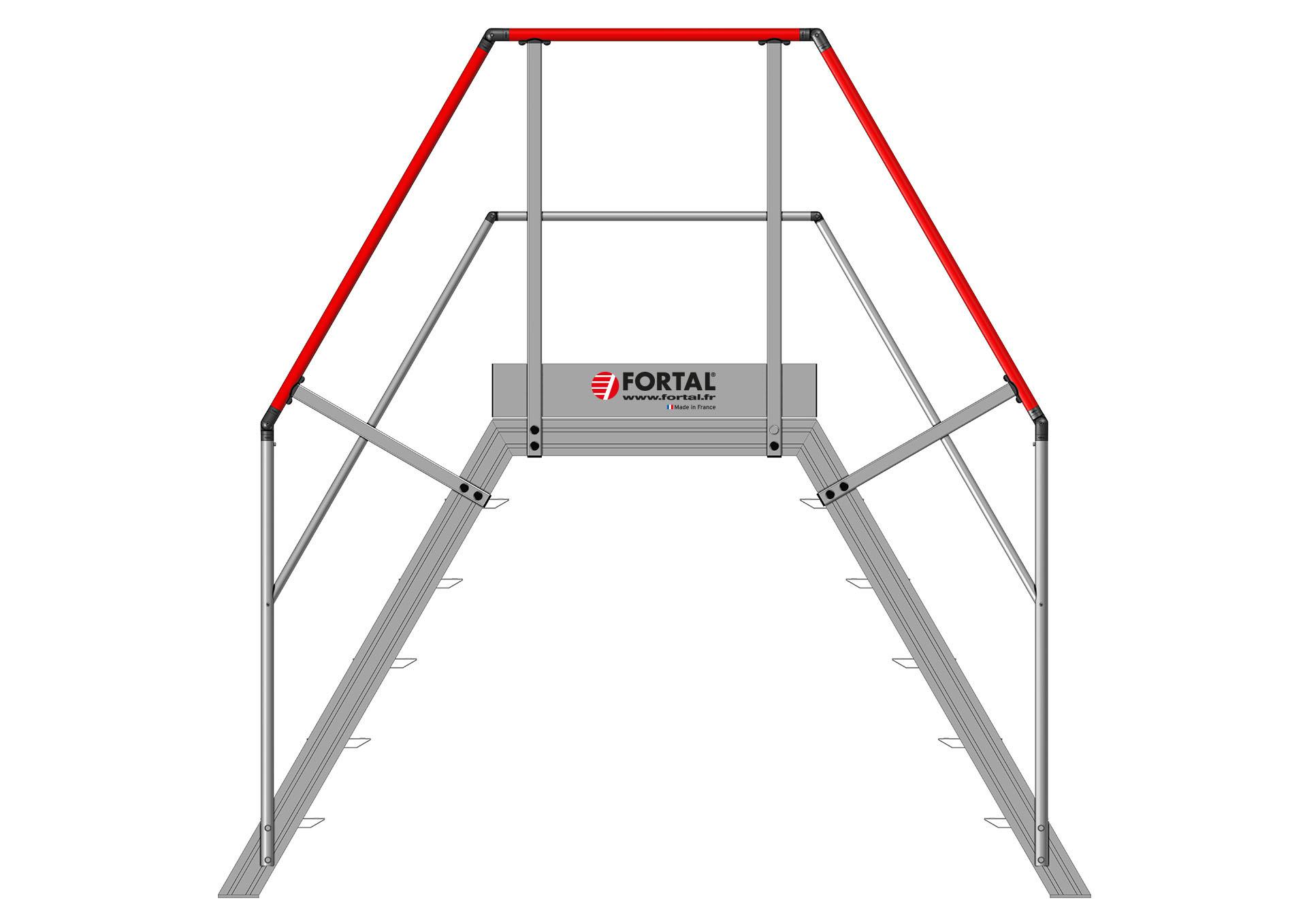 F813601250-080-080_ESCALIER_DOUBLE_EGAL_60deg_larg800_COTE Escalier double accès égal inclinaison 60° (F813601250-080-080_ESCALIER_DOUBLE_EGAL_60deg_larg800_COTE) | Produits standards > Escaliers