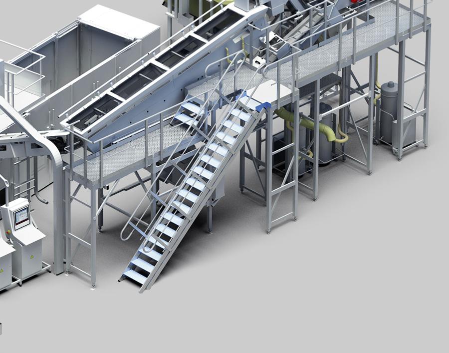 Escaliers et passerelles intégrés pour équipement industriel