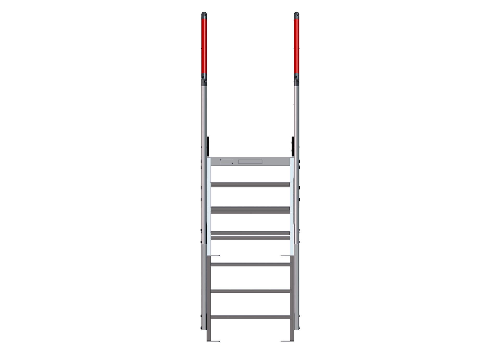 F814100175_060_060_ESCALIER_DOUBLE_INEGAL_60deg_4et7marches_larg600_FACE Escalier double accès égal et inégal inclinaison 60° (F814100175_060_060_ESCALIER_DOUBLE_INEGAL_60deg_4et7marches_larg600_FACE) | Produits standards > Escaliers