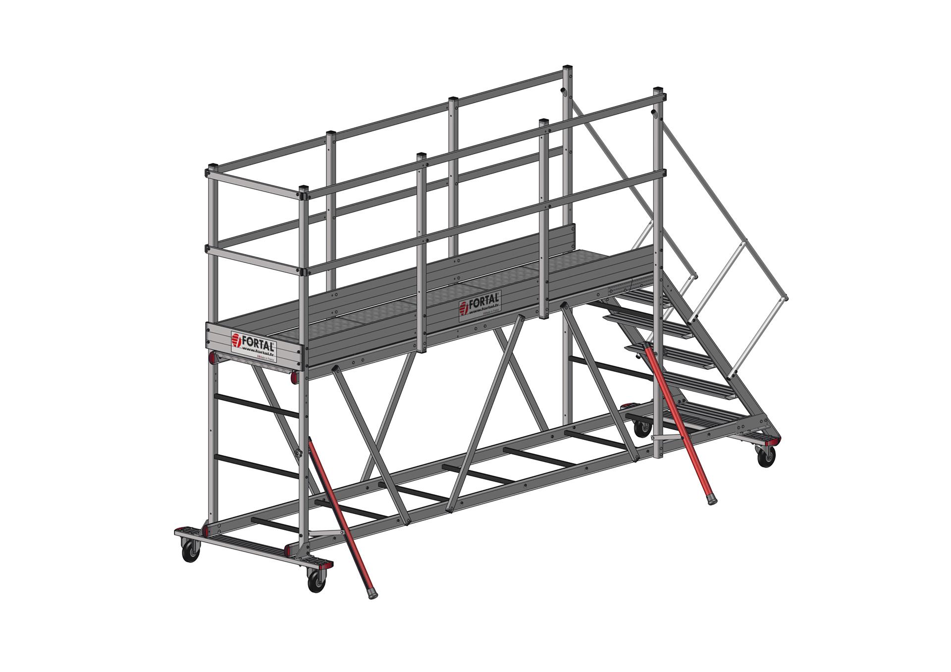 F809000300_Acces_bennes_3m_gamme_CLASSIC_ARRIERE Plateforme pour accès et mise en sécurité des bennes à déchets gamme CLASSIC (F809000300_Acces_bennes_3m_gamme_CLASSIC_ARRIERE) | Produits standards > Plateforme BTP > Plateforme d'accès bennes à déchets