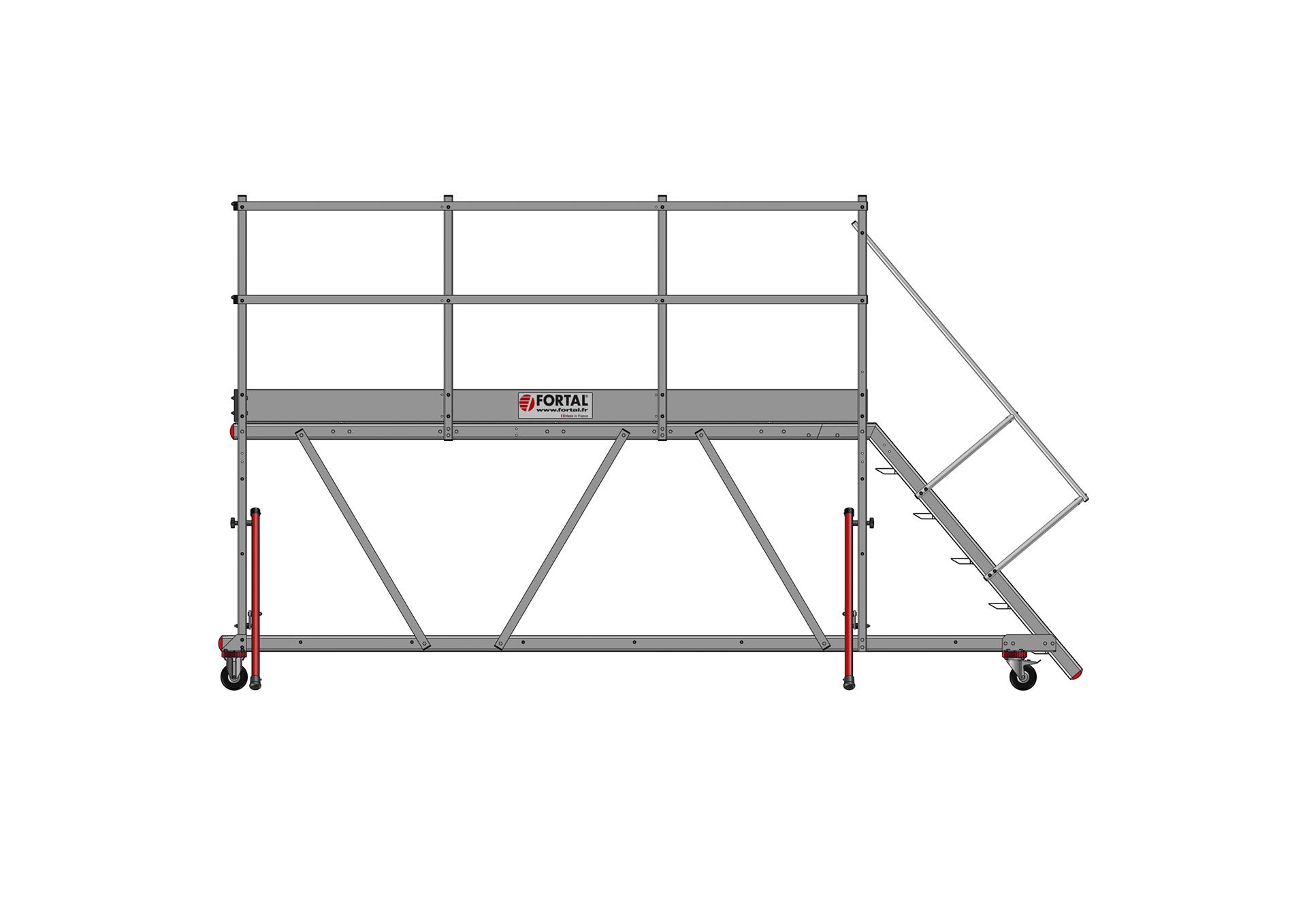 F809000300_Acces_bennes_3m_gamme_CLASSIC_COTE Plateforme pour accès et mise en sécurité des bennes à déchets gamme CLASSIC (F809000300_Acces_bennes_3m_gamme_CLASSIC_COTE) | Produits standards > Plateforme BTP > Plateforme d'accès bennes à déchets