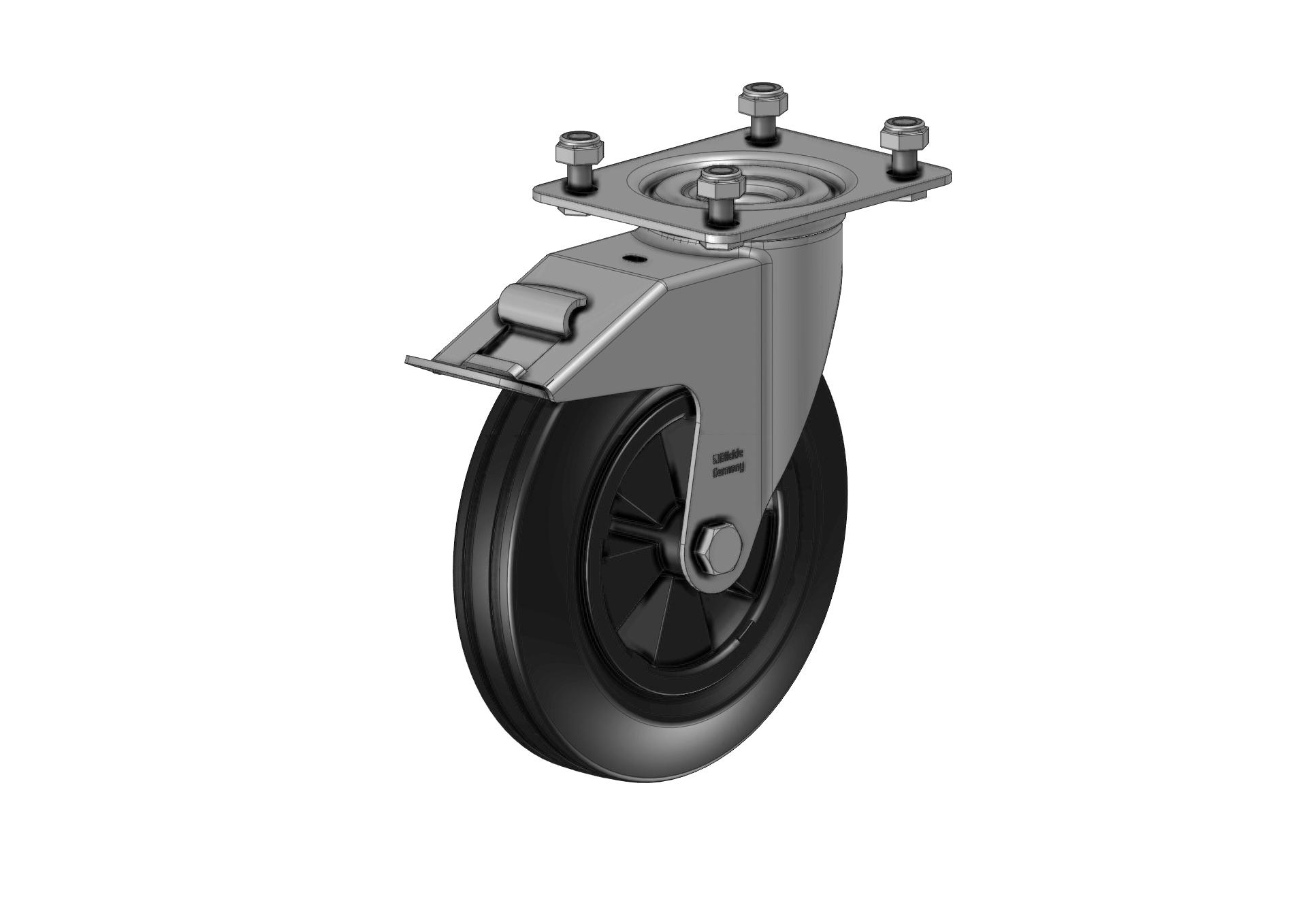 Roue pivot Ø200 mm (F030800025 Roue pivot Ø200 mm) | Pièces détachées > Roues, traverses et système de levier