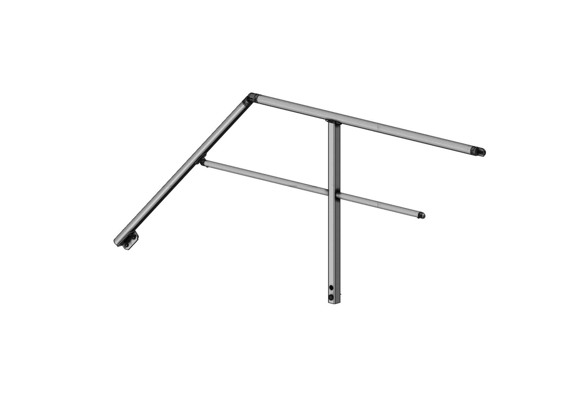 Garde-corps rampe (droit) pour accès bennes à déchets CONFORT (F801140019-001 Garde-corps rampant accès benne côté droit ) | Produits standards > Pièces détachées > Garde-corps, portillons et raccords