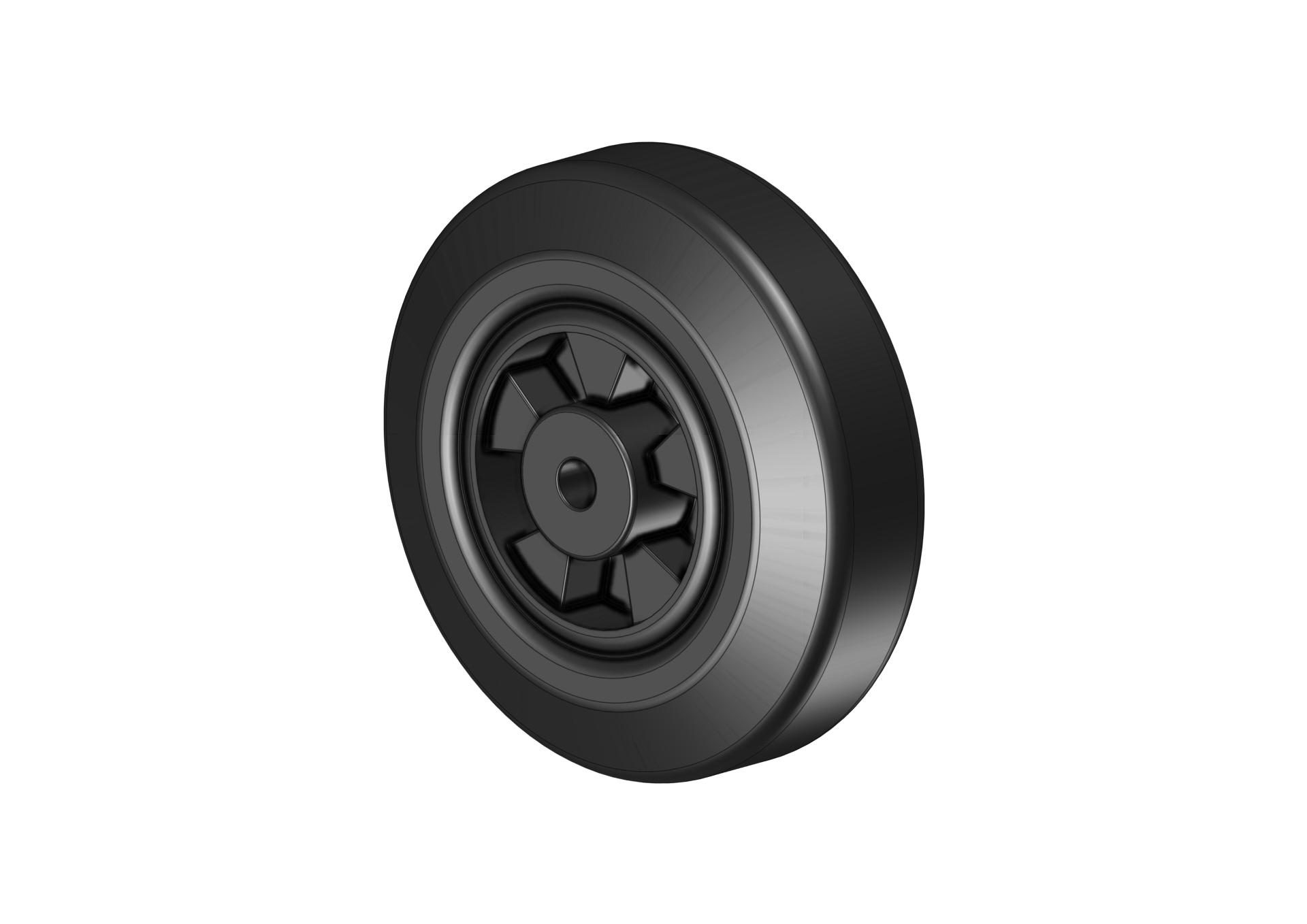 Roue pivot Ø125 mm avec visserie (F030010026_Roue fixe Ø125) | Pièces détachées > Roues, traverses et système de levier