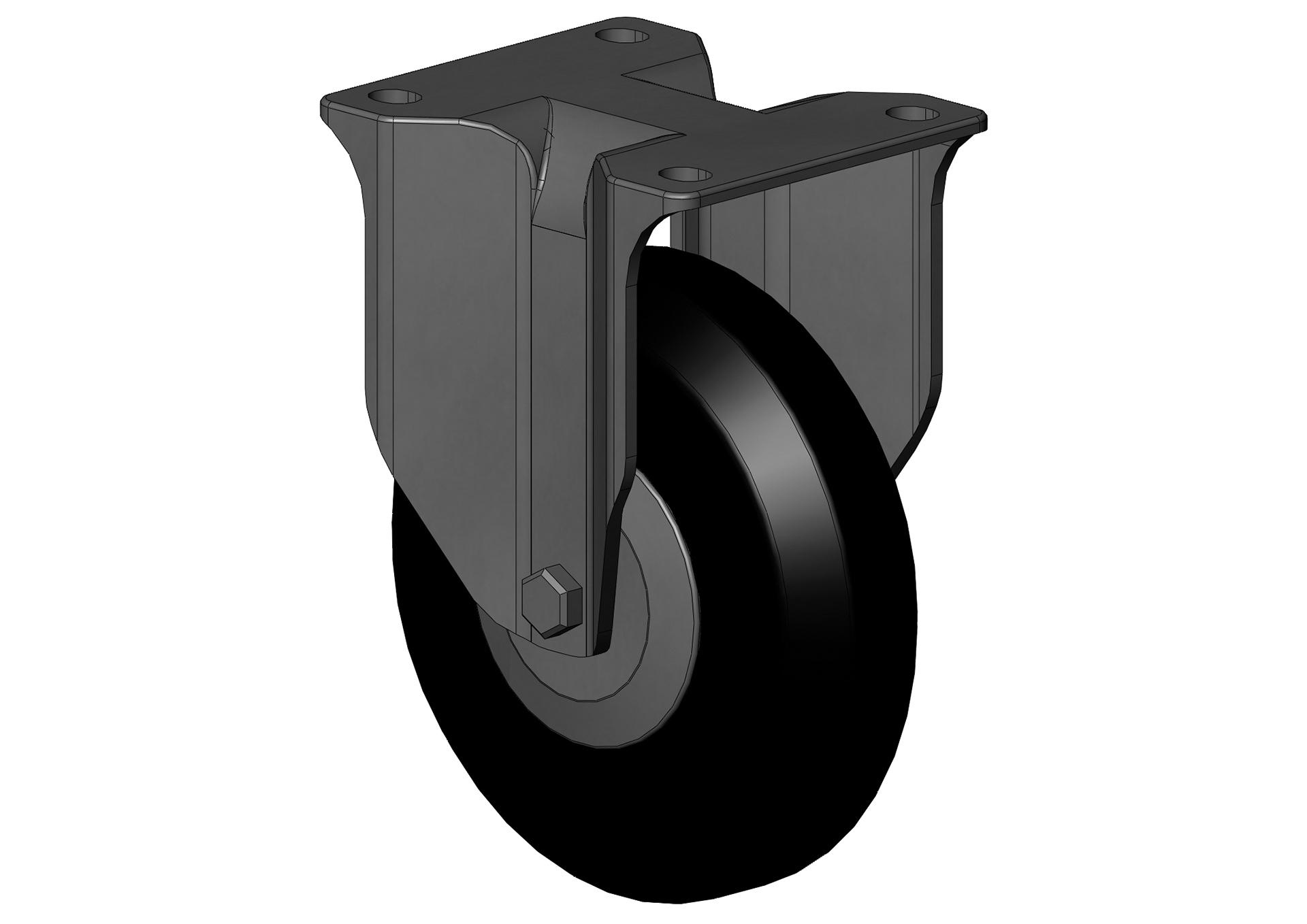 Roue Ø125 mm avec visserie (F030050023 Roue fixe Ø125) | Pièces détachées > Roues, traverses et système de levier