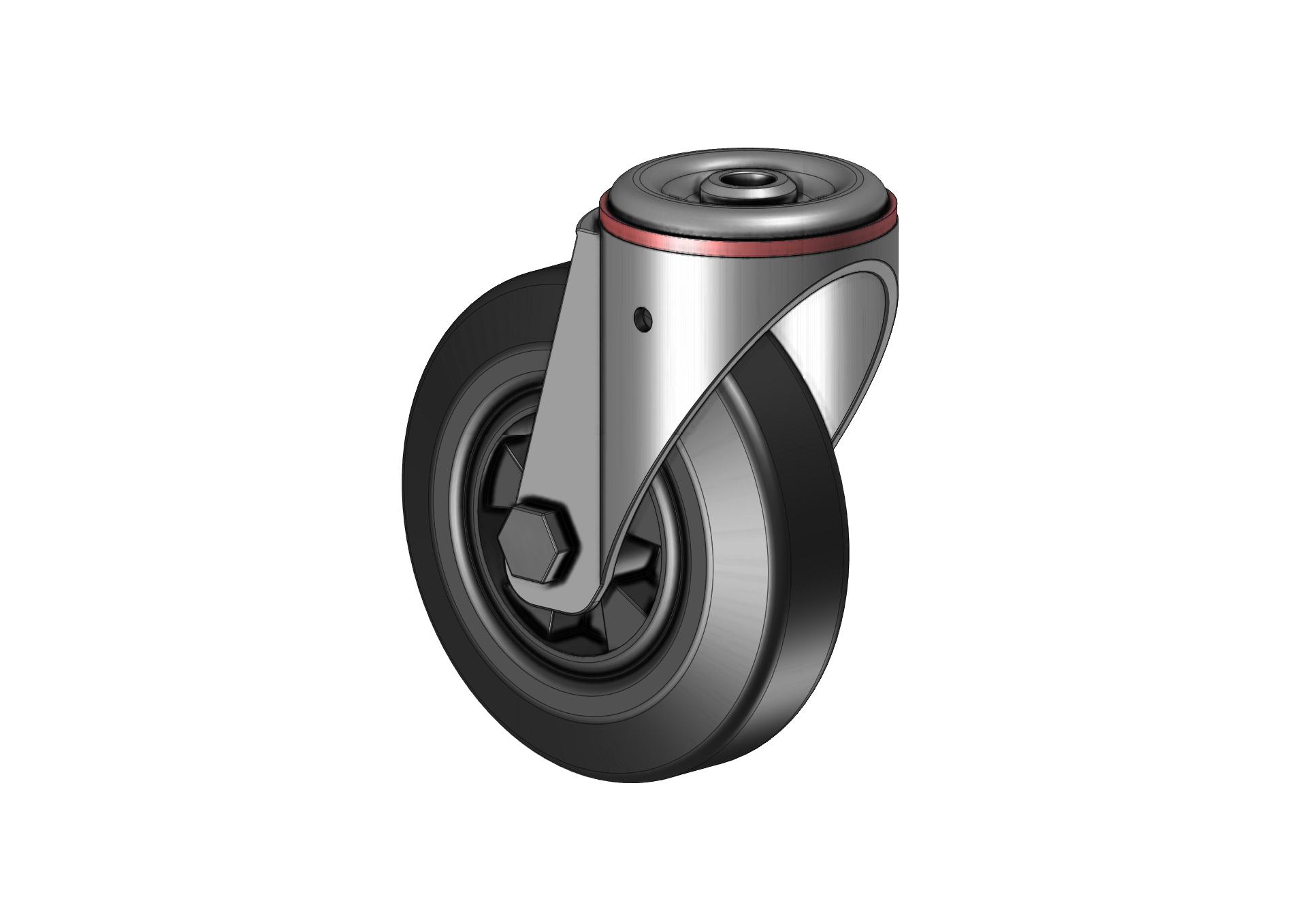 Roue pivot Ø125 mm avec visserie (F030050026_Roue pivotante Ø125) | Pièces détachées > Roues, traverses et système de levier