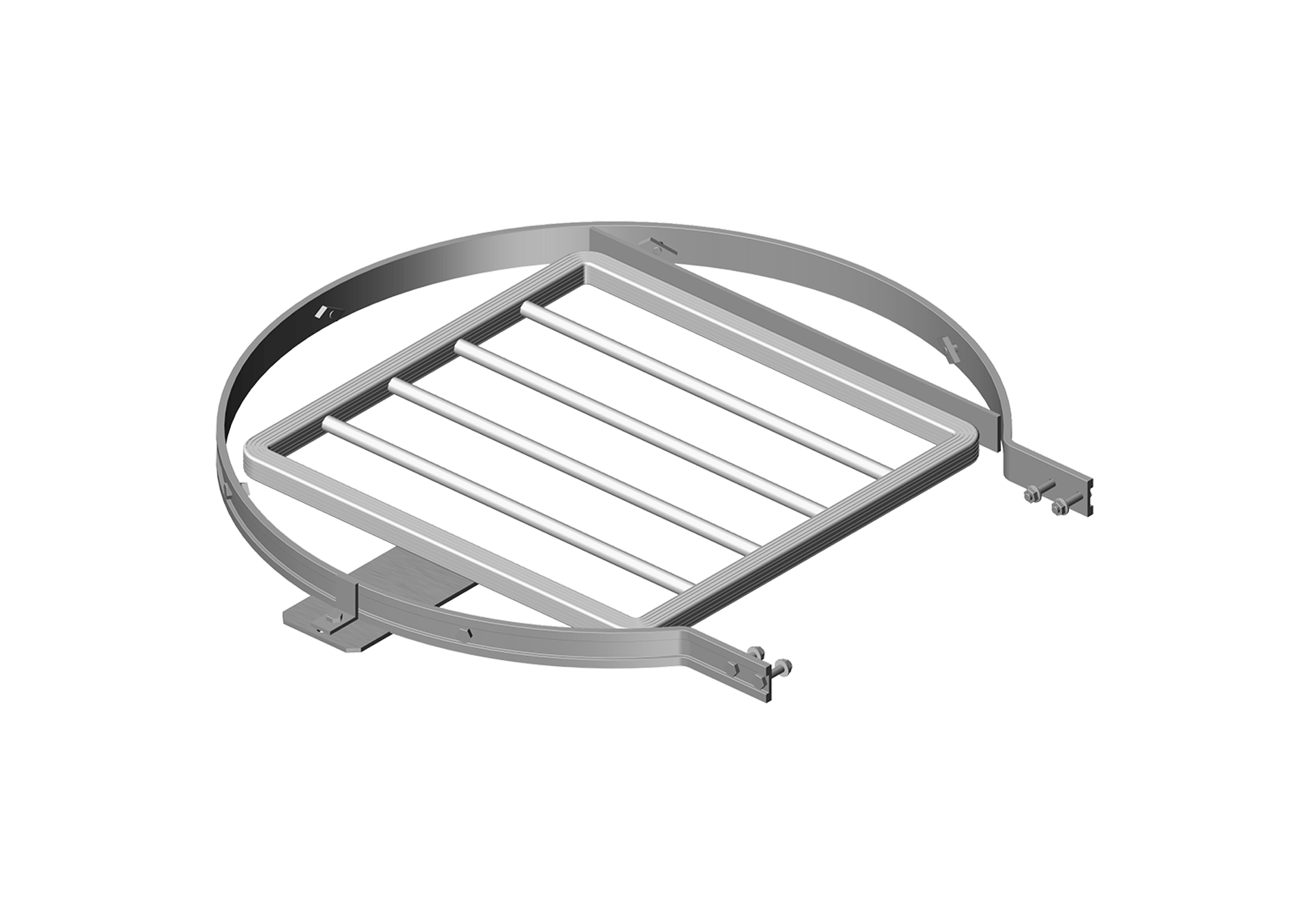 F600100009_ARCEAU_STANDARD_PORTILLON_NEO3 Condamnation d'accès pour échelle à crinoline : arceau avec portillon fermé crinoline NEO