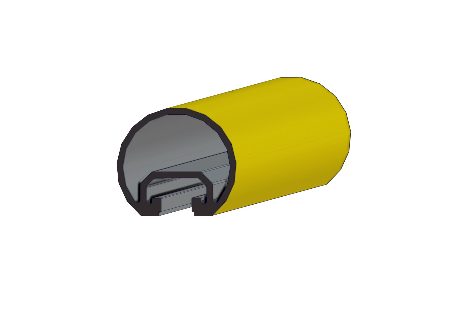 Main courante aluminium laqué jaune Ø40 mm