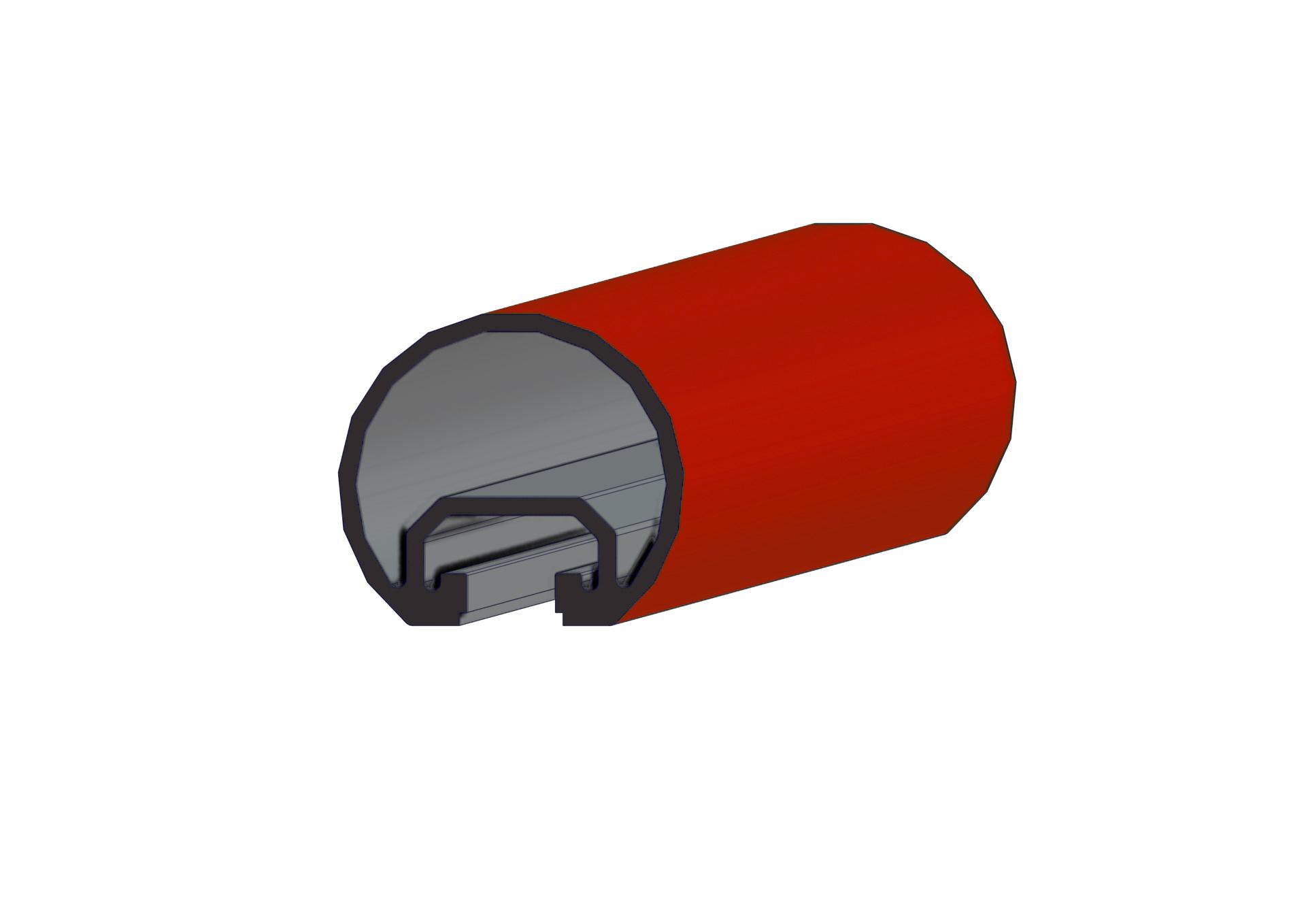 Main courante aluminium laqué rouge Ø40 mm