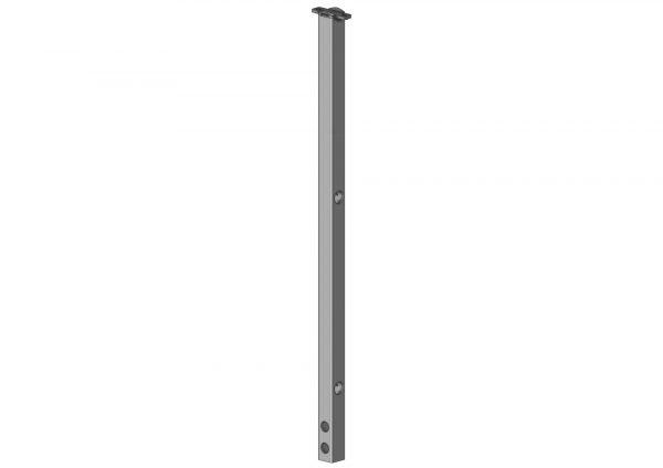 Poteau de fixation pour garde-corps sur limon d’escalier angle 38°