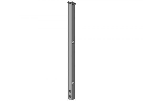 Poteau de fixation pour garde-corps sur limon d’escalier angle 45°