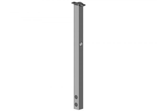 Poteau de fixation pour garde-corps sur limon d’escalier angle 60°