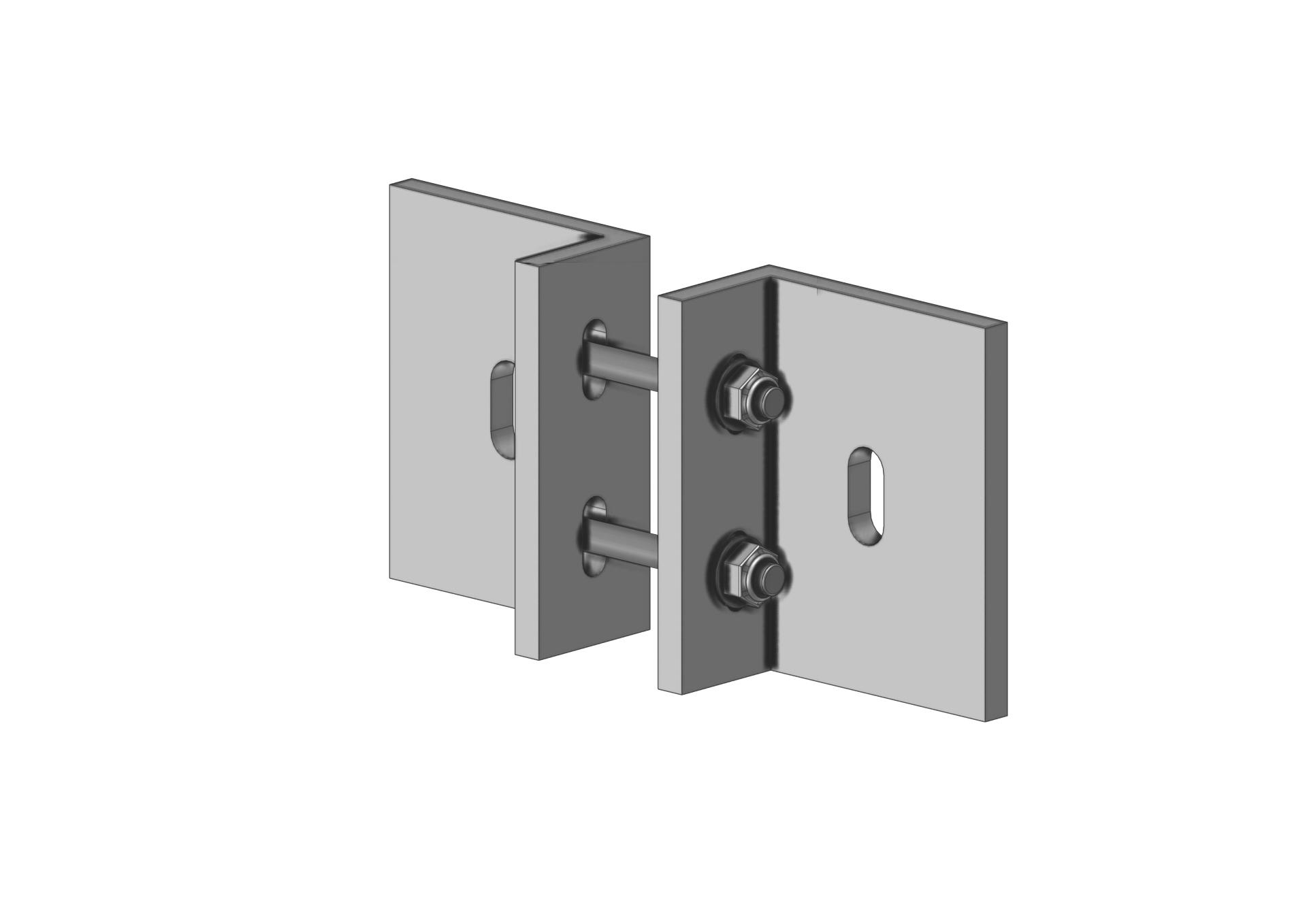 Cornière pour fixation frontale poteau sur dalle