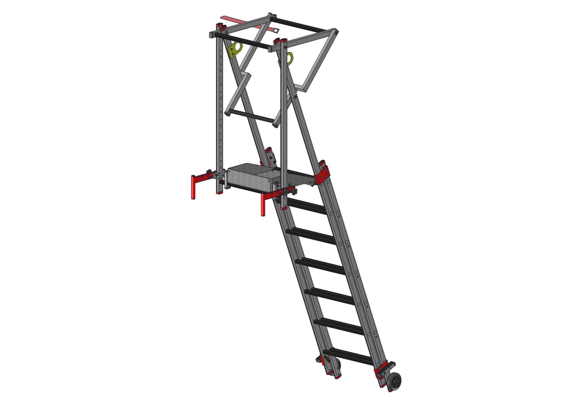 F090160051_PAP_REPLIABLE_POSITION_BASSE_ARRIERE Plateforme accès prémur PAP pliable et réglable en hauteur (F090160051_PAP_REPLIABLE_POSITION_BASSE_ARRIERE) | Produits standards > Plateforme BTP