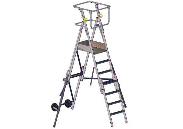 Vue 3D PIR pliable et réglable en hauteur de 4 à 7 marches avec kit de grutage