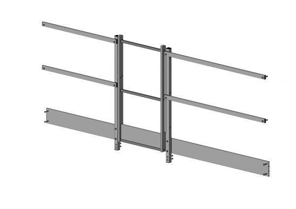 Garde-corps avec portillon pour quai de chargement / déchargement CLASSIC longueur 3 mètres