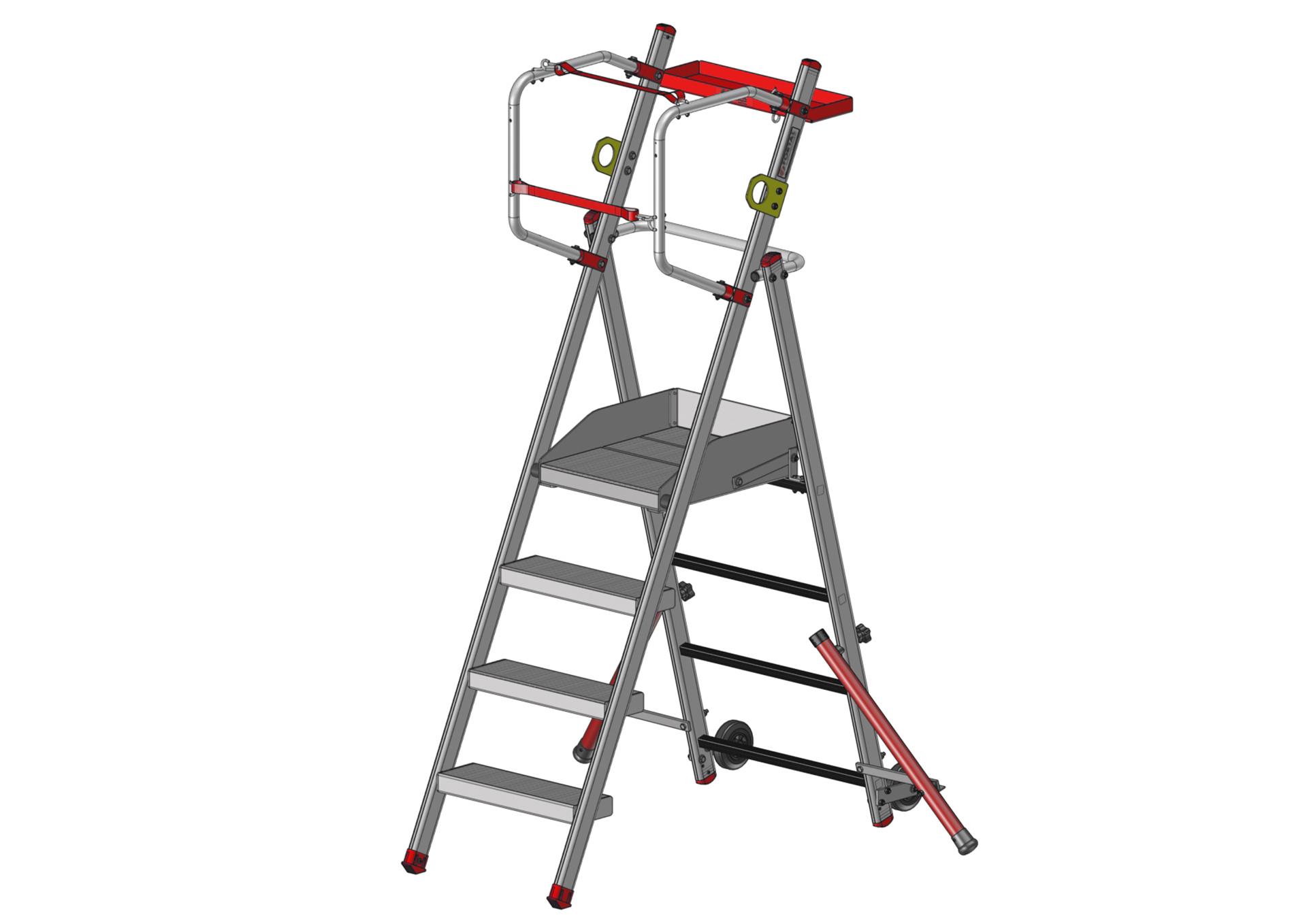 F090181004_PIRL_CAILLEBOTIS_4marches_AVANT Plateforme individuelle roulante légère PIRL – marches aluminium caillebotis (F090181004_PIRL_CAILLEBOTIS_4marches_AVANT) | Produits standards > Plateforme BTP > PIR / PIRL : plateforme individuelle roulante