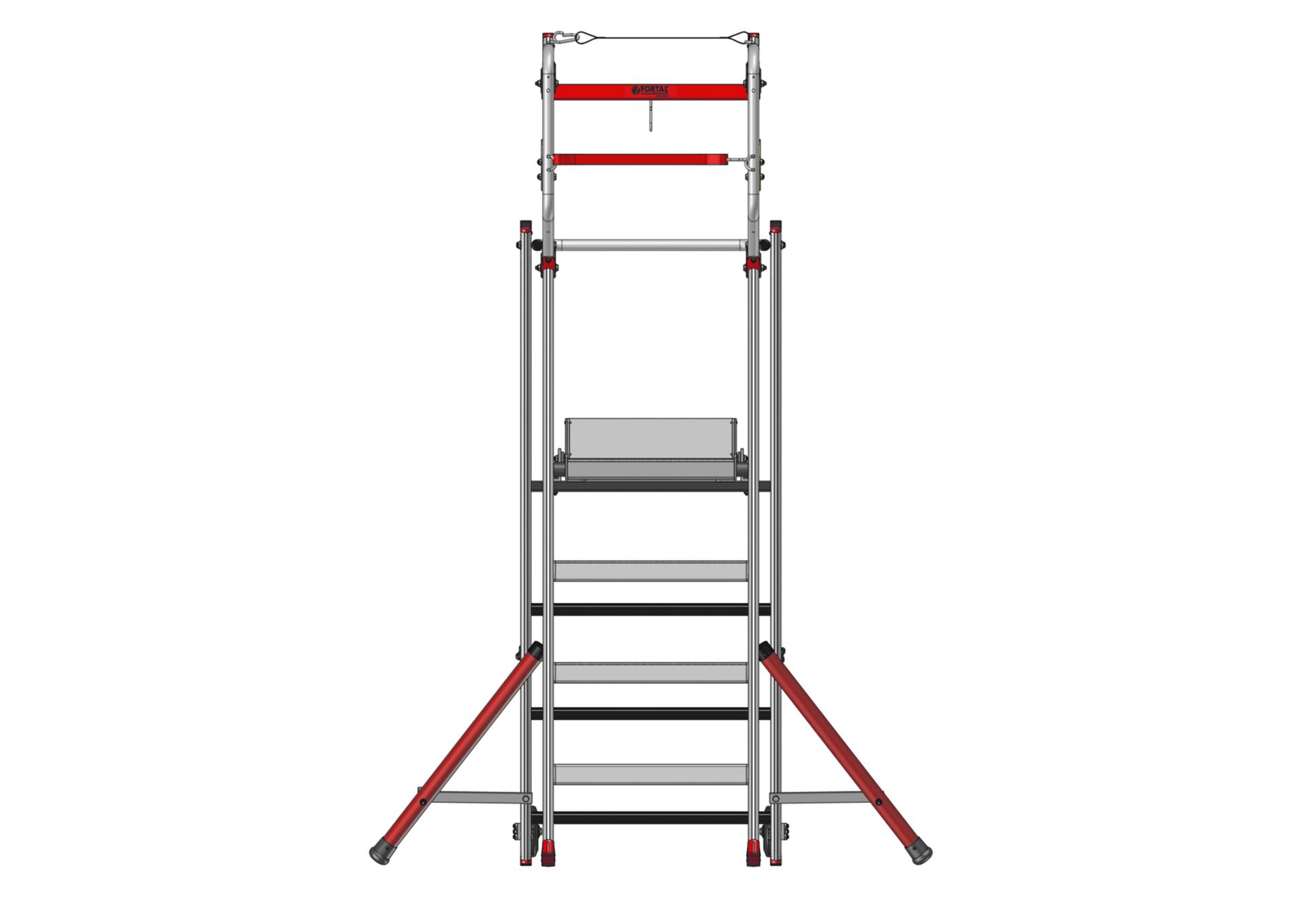 F090181004_PIRL_CAILLEBOTIS_4marches_FACE Plateforme individuelle roulante légère PIRL – marches aluminium caillebotis (F090181004_PIRL_CAILLEBOTIS_4marches_FACE) | Produits standards > Plateforme BTP > PIR / PIRL : plateforme individuelle roulante