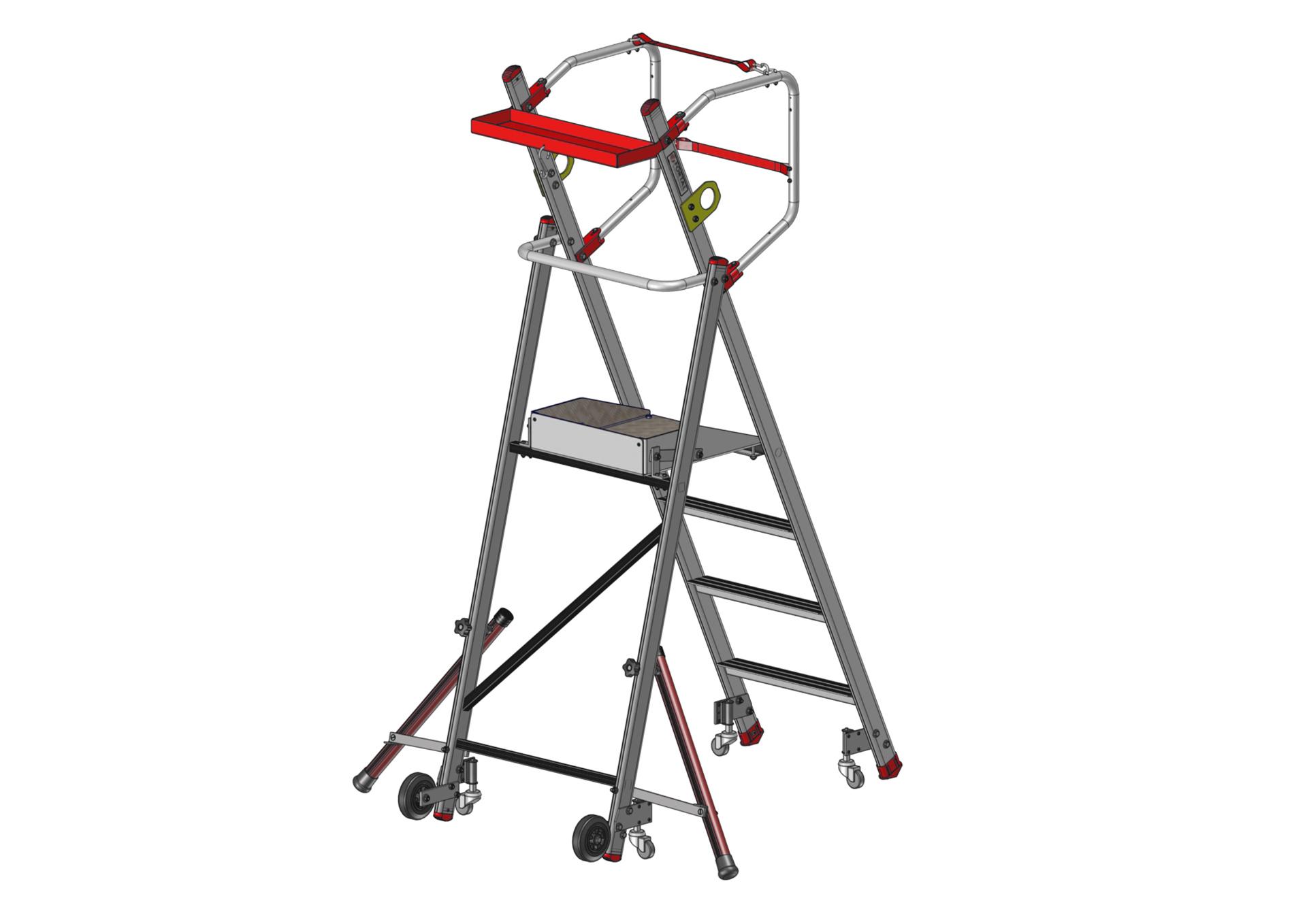 F090182004_PIRL_ROULETTES_ESCAMOTABLES_4marches_ARRIERE Plateforme roulante pliable – roulettes escamotables (F090182004_PIRL_ROULETTES_ESCAMOTABLES_4marches_ARRIERE) | Fortal