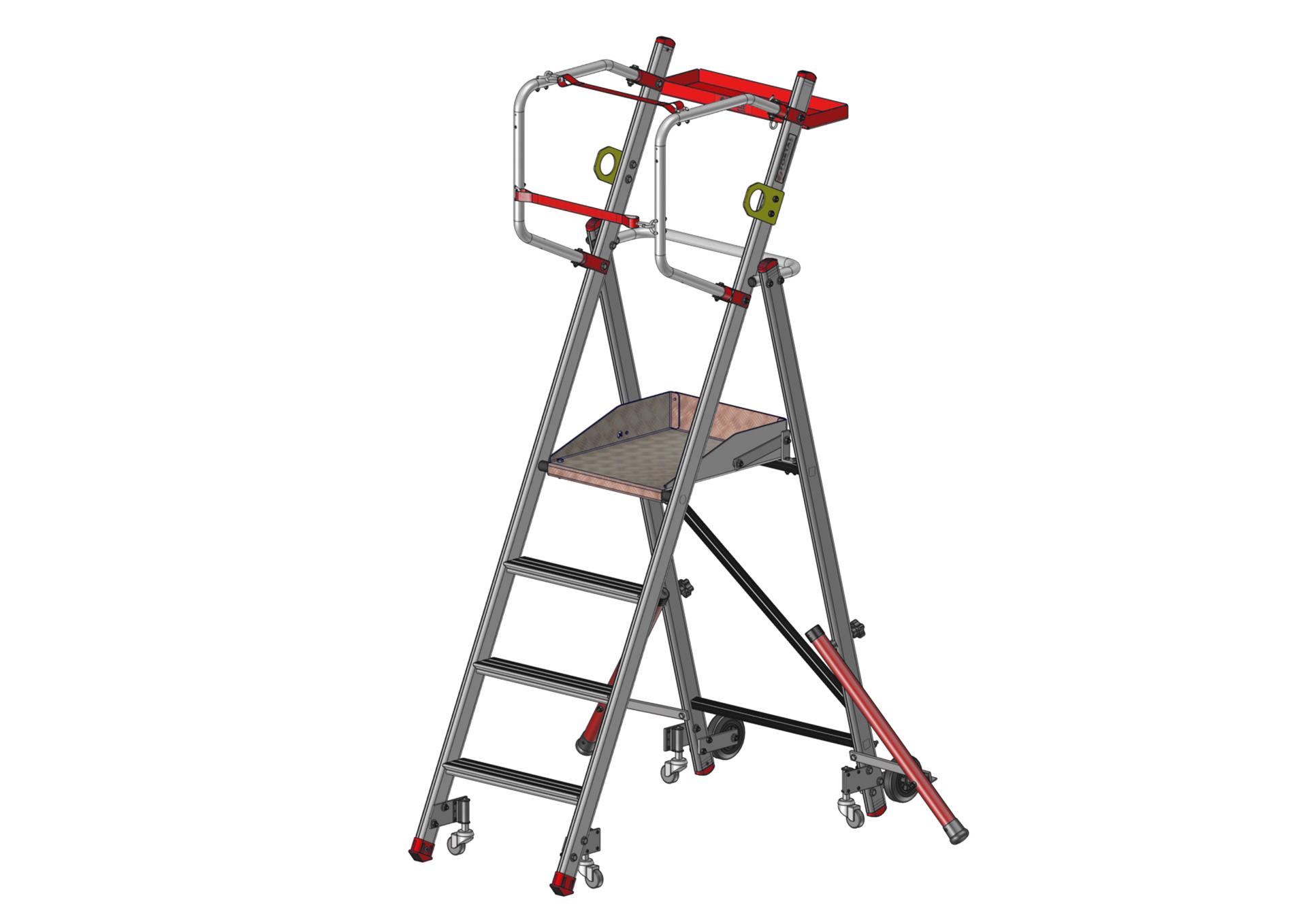 F090182004_PIRL_ROULETTES_ESCAMOTABLES_4marches_AVANT Plateforme roulante pliable – roulettes escamotables (F090182004_PIRL_ROULETTES_ESCAMOTABLES_4marches_AVANT) | Fortal