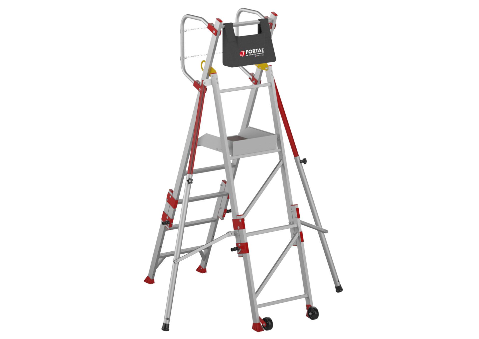 Vues 3D arrière de la PIR ADJUST 3 à 5 marches