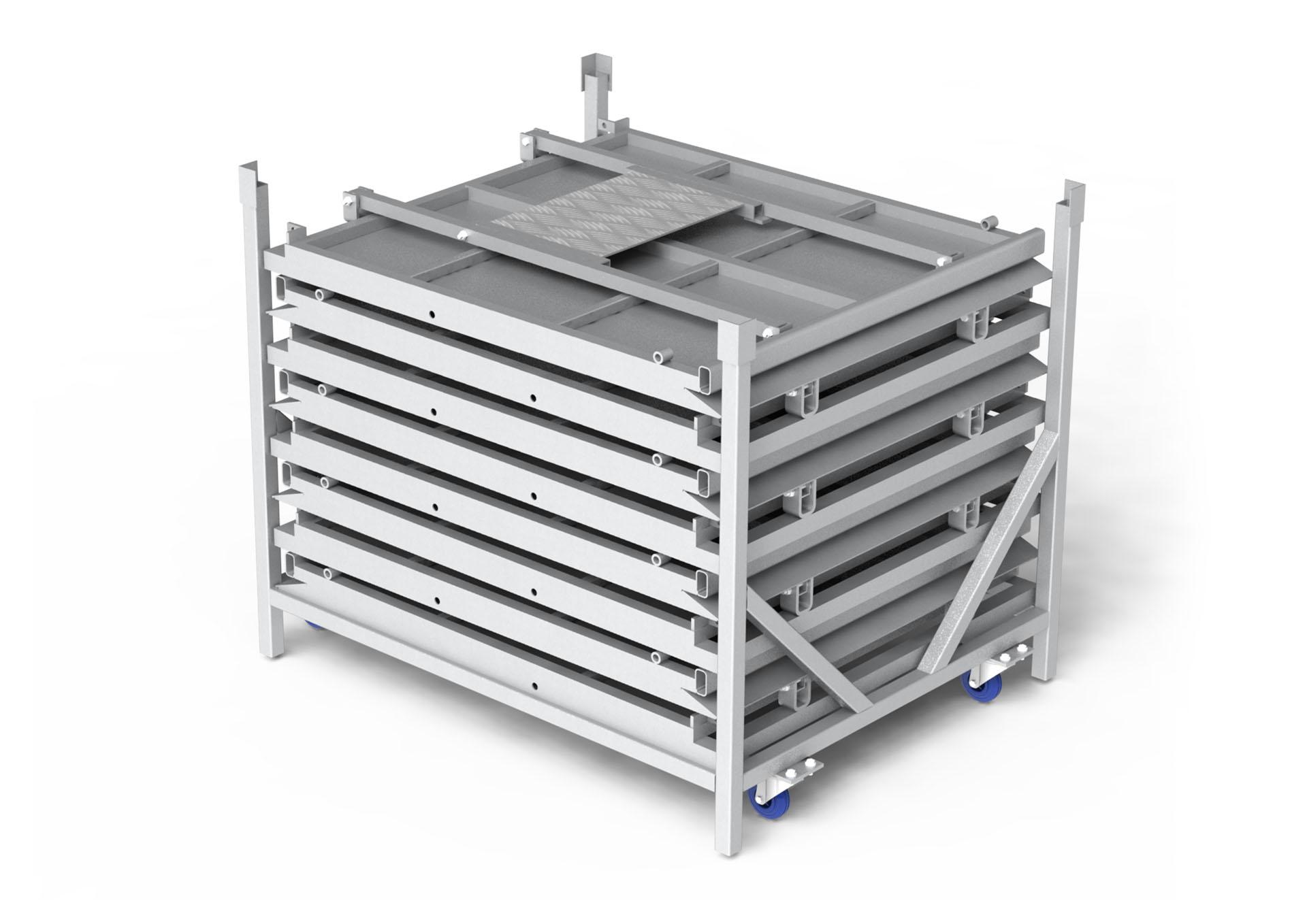 Berceau de rangement pour crash barrière Berceau de rangement pour crash barrière