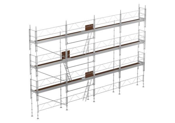 Echafaudage de façade FORTALU multidirectionnel 80m²