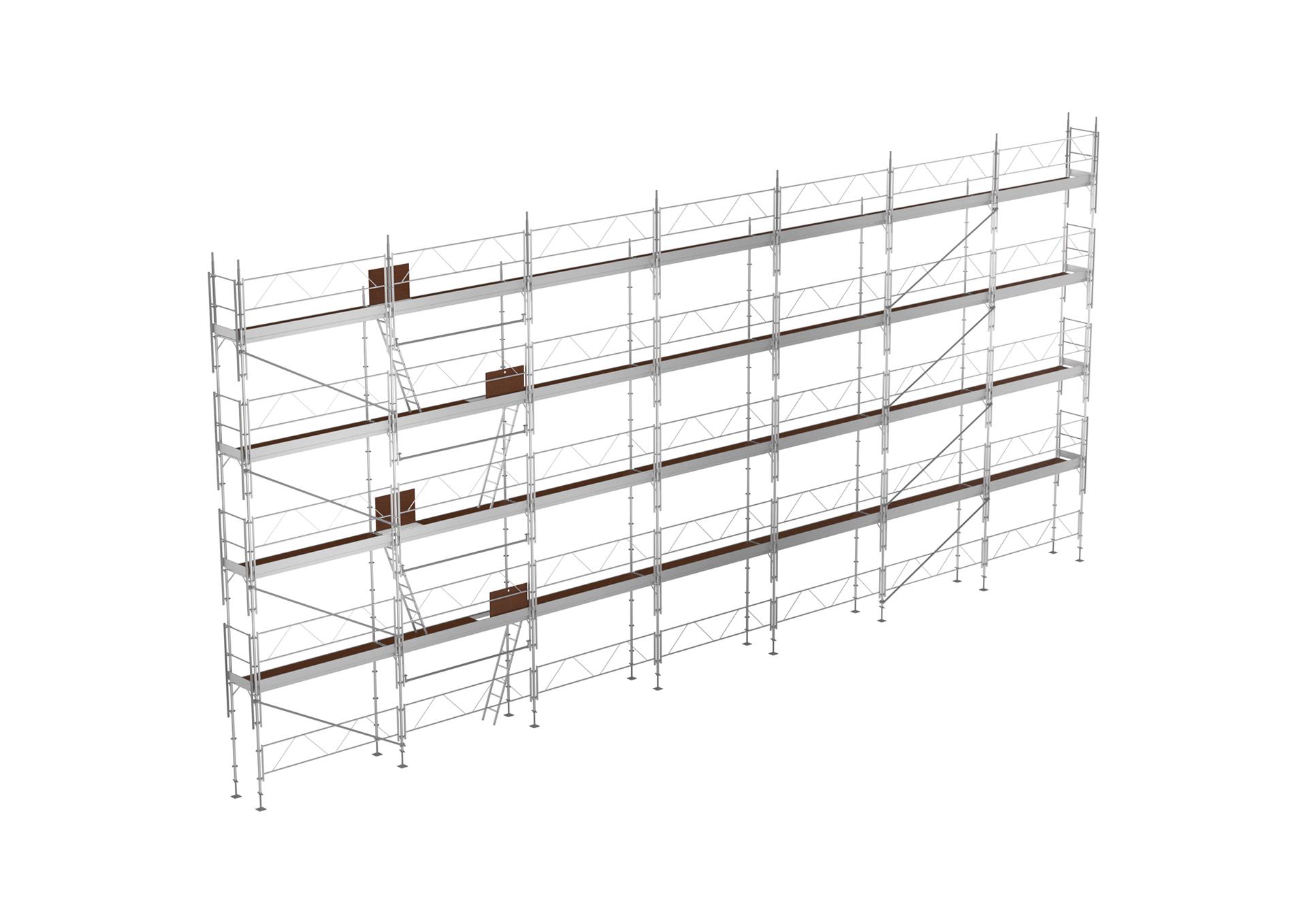ECHAFAUDAGE_FACADE_220m2 Echafaudage de façade FORTALU multidirectionnel 80m²