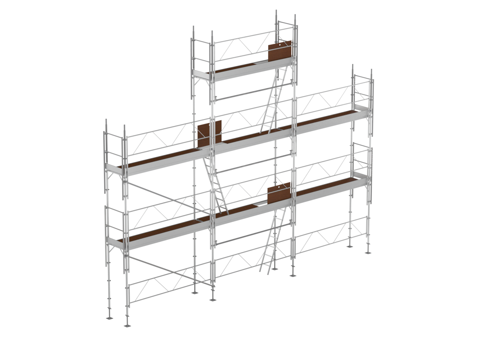 ECHAFAUDAGE_FACADE_68m2 Echafaudage de façade FORTALU multidirectionnel 68m² pignon