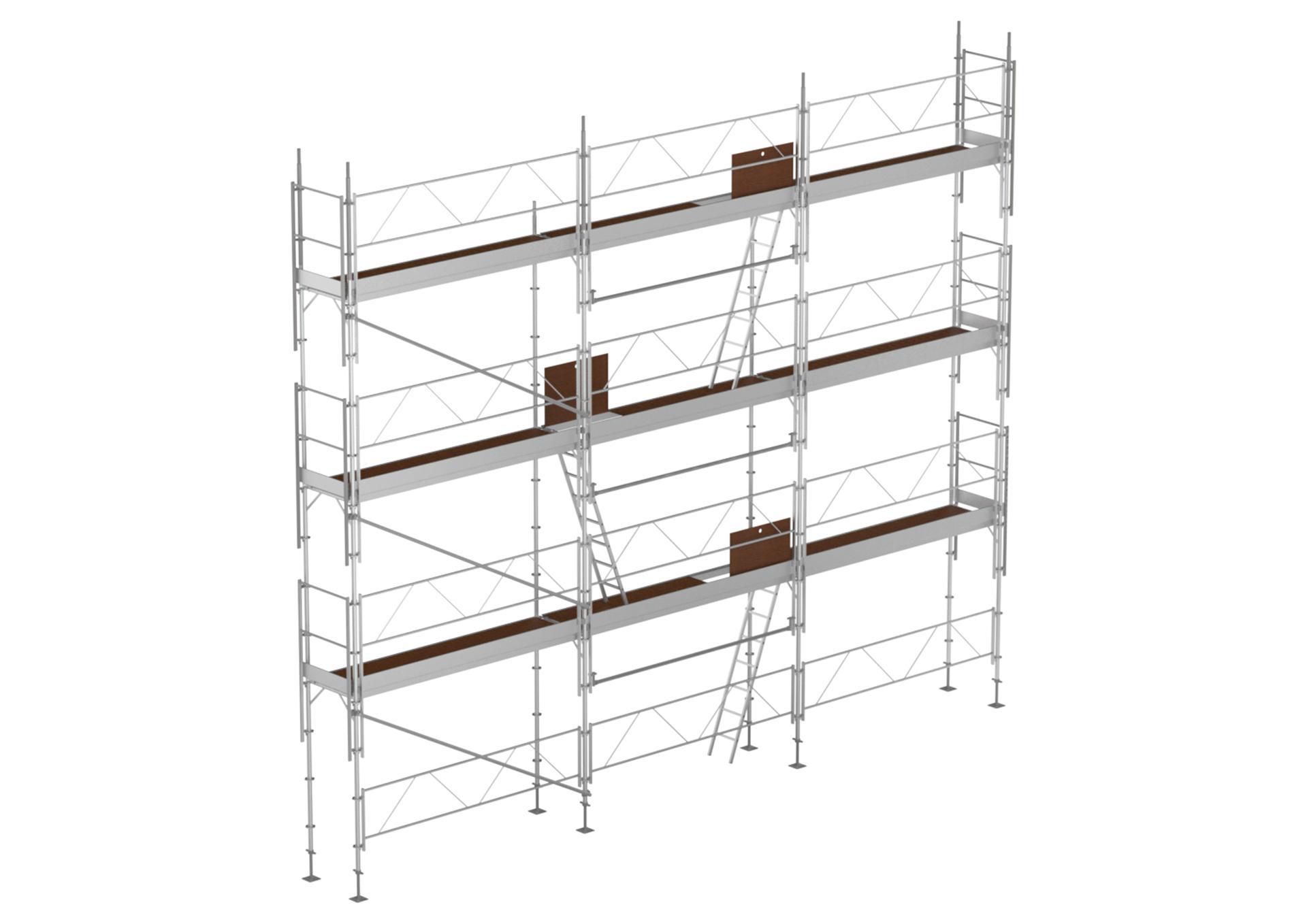 ECHAFAUDAGE_FACADE_80m2 Echafaudage de façade FORTALU multidirectionnel 80m²