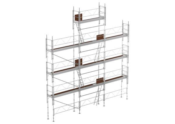 Echafaudage de façade FORTALU multidirectionnel 80m²