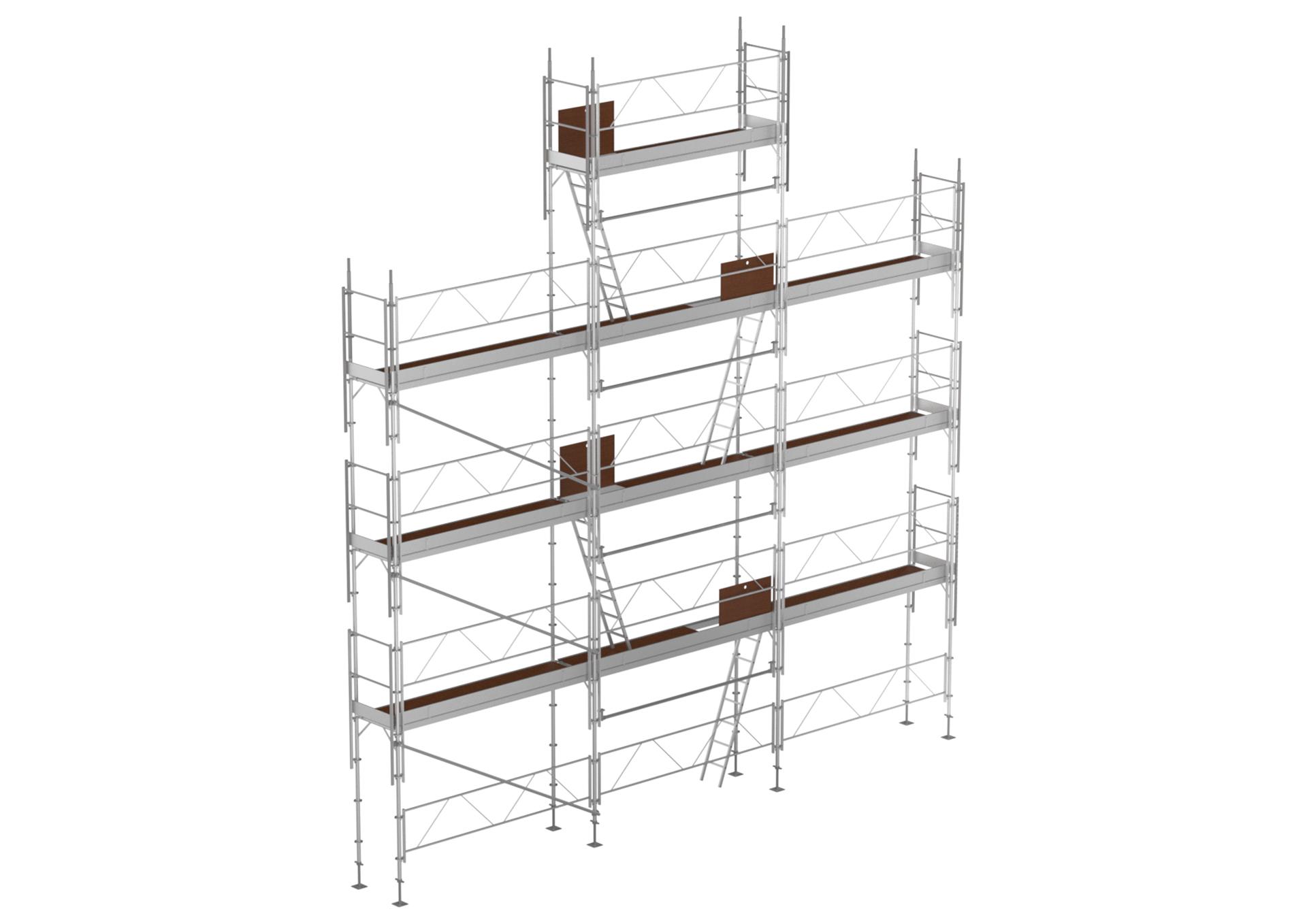 ECHAFAUDAGE_FACADE_88m2 Echafaudage de façade FORTALU multidirectionnel 80m²