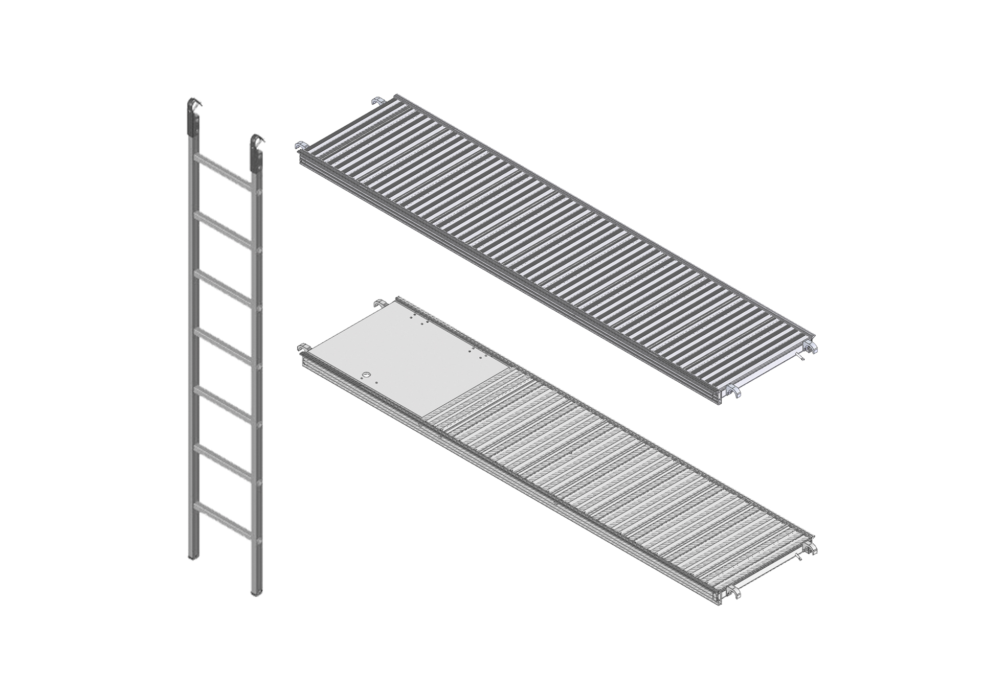 PACK_PLANCHERS_TOUT_ALU Echafaudage de façade FORTALU multidirectionnel 88m² pignon (PACK_PLANCHERS_TOUT_ALU)