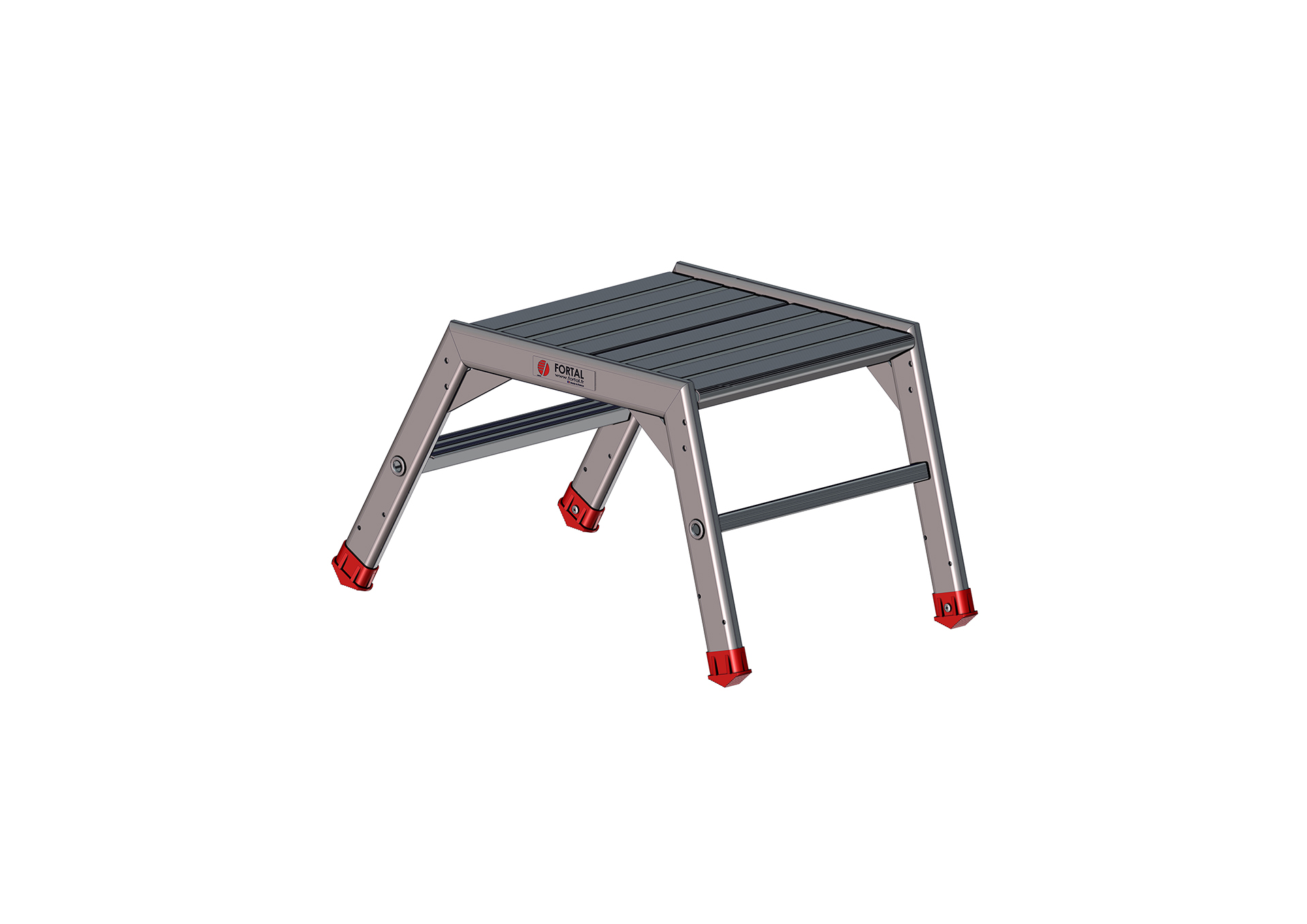 Vues 3D arrière de l'escabeau EPSA 2 marches