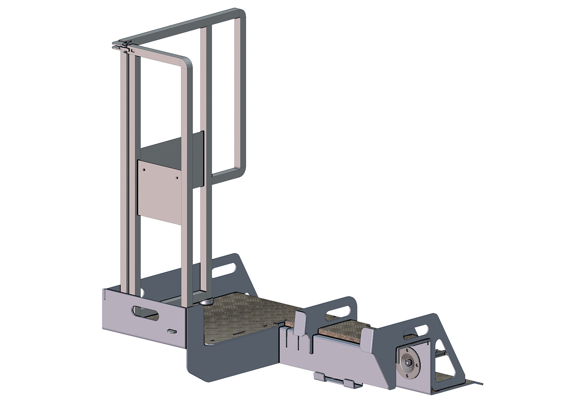 F091110010_Fond_de_fosse_ARRIERE Vue 3D arrière de l'accès fond de fosse