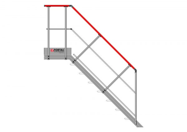 Treppe mit Podest Neigungswinkel 45°