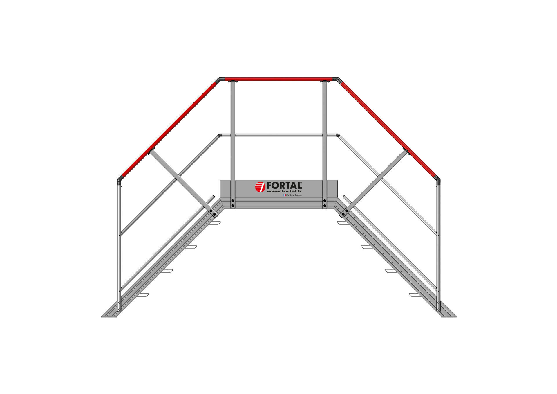 Doppelte Treppe gleicher Zugang Neigungswinkel 45° Doppelte Treppe gleicher Zugang Neigungswinkel 45°