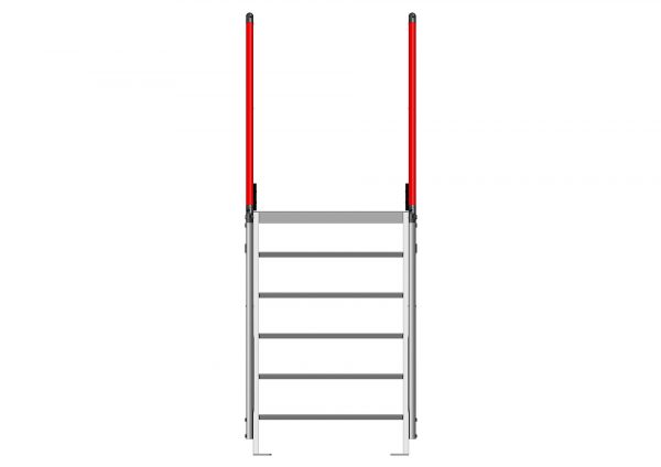 Doppelte Treppe gleicher Zugang Neigungswinkel 45°