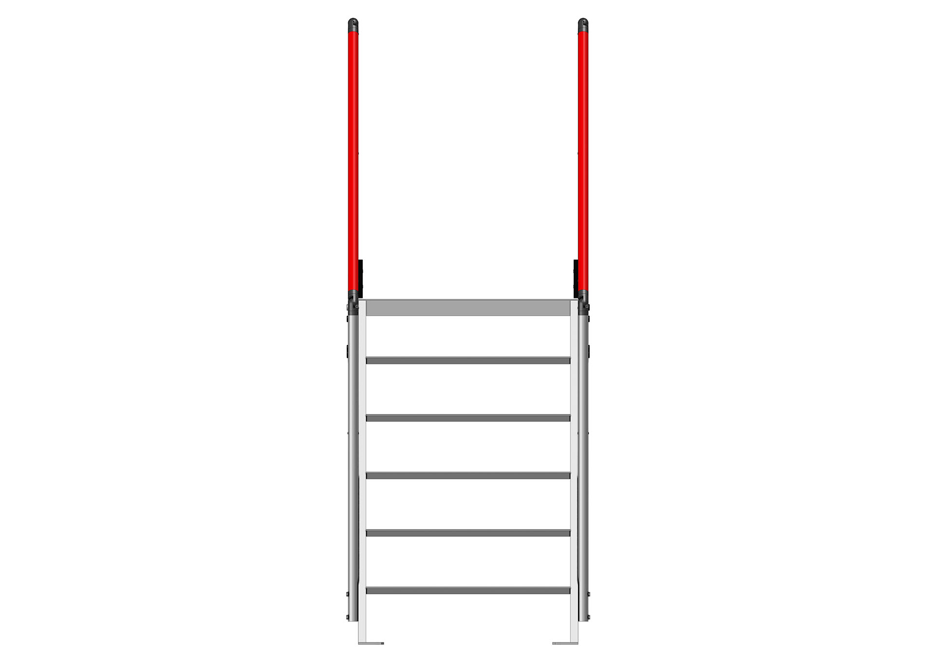 Doppelte Treppe gleicher Zugang Neigungswinkel 45°